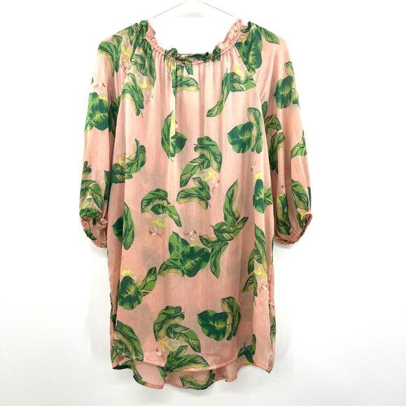 The Webster Miami at Target Pink Floral Tunic Blouse Women's Large - Picture 4 of 4